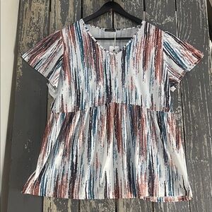 Ofeefan Striped Multicolor Women’s Top Size 3X